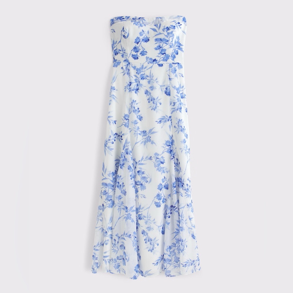 Abercrombie & Fitch Floral Blue and White Maxi Dress
